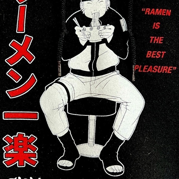 Naruto Shippuden Pullover Men’s Hoodie Black with Anime Graphics Size M - Picture 5 of 7